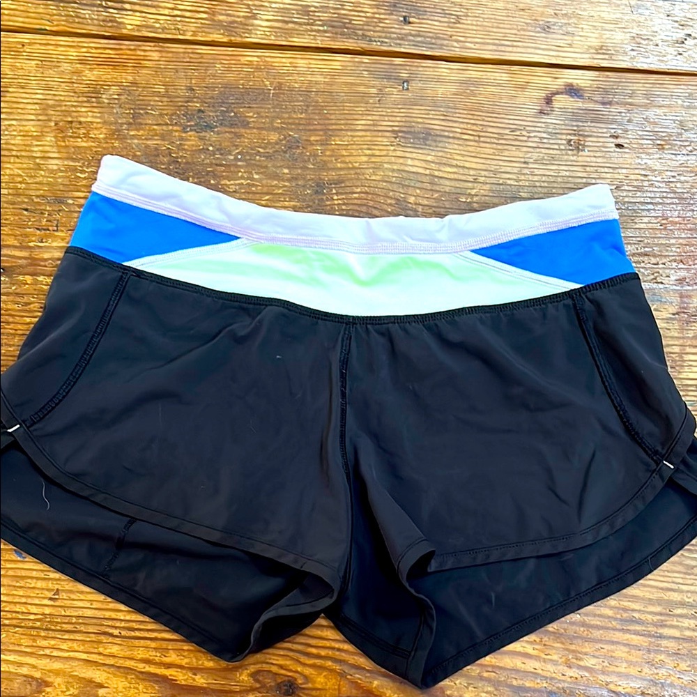 Black and Blue Women's Athletic Shorts